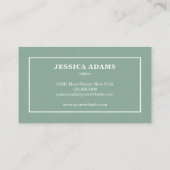 Minimalistisch  Groen Pastel Patroon Visitekaartje (Achterkant)