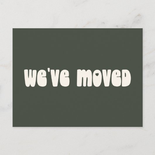 Minimalistisch Groen Retro We hebben Nieuw Adres v Briefkaart (Voorkant)