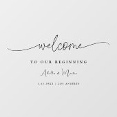 Minimalistisch groen rustiek bruiloft welkom teken raamsticker (Vel)