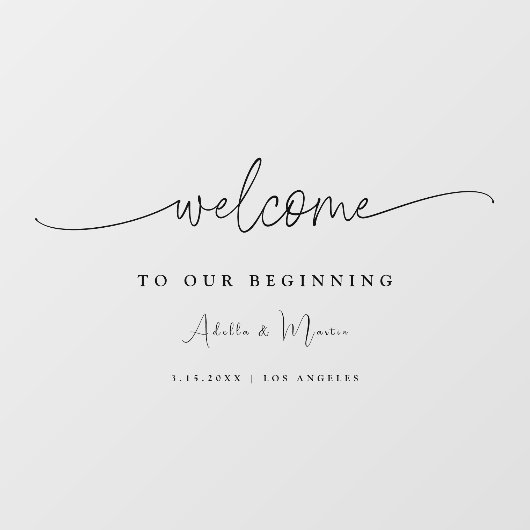 Minimalistisch groen rustiek bruiloft welkom teken raamsticker (Vel)