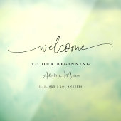 Minimalistisch groen rustiek bruiloft welkom teken raamsticker (Vel 3)