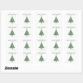 Minimalistisch groen script vrolijke kerstboom vierkante sticker (Vel)