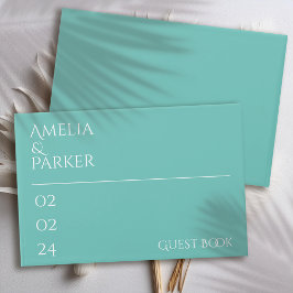 Minimalistisch groen trouwgastenboek gastenboek