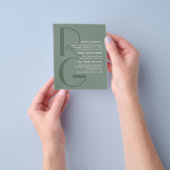 Minimalistisch groen Typografiemonogram Weddenscha Flyer (Hand)