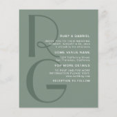Minimalistisch groen Typografiemonogram Weddenscha Flyer (Voorkant)