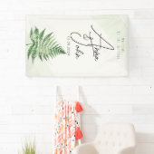 Minimalistisch groen varen-huwelijksbord spandoek (Insitu)