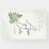 Minimalistisch groen varen-huwelijksbord spandoek (Horizontaal)