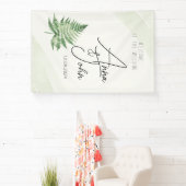 Minimalistisch groen varen-huwelijksbord spandoek (Insitu)