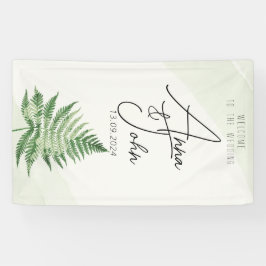 Minimalistisch groen varen-huwelijksonderteken spandoek