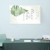 Minimalistisch groen varen trouwbord spandoek (Beurs)