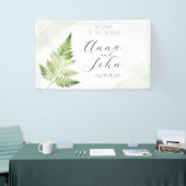 Minimalistisch groen varen trouwbord spandoek (Beurs)