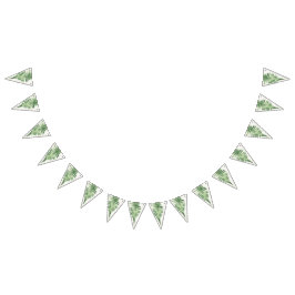 Minimalistisch groen varen trouwbord vlaggetjes