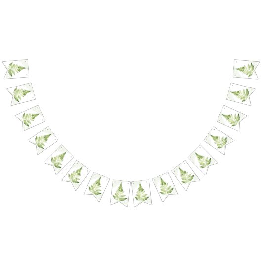 Minimalistisch groen varen trouwbord vlaggetjes (Alle)