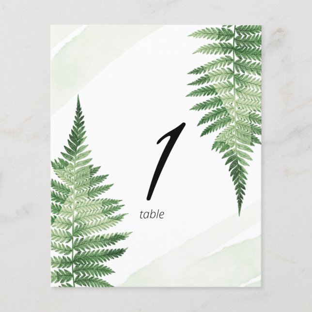 Minimalistisch groen varentafelnummer (Voorkant)