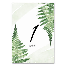Minimalistisch groen varentafelnummer kaart