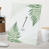 Minimalistisch groen varentafelnummer reclamebord met voetstuk (Insitu)