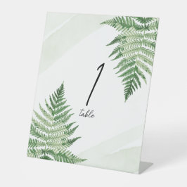 Minimalistisch groen varentafelnummer reclamebord met voetstuk