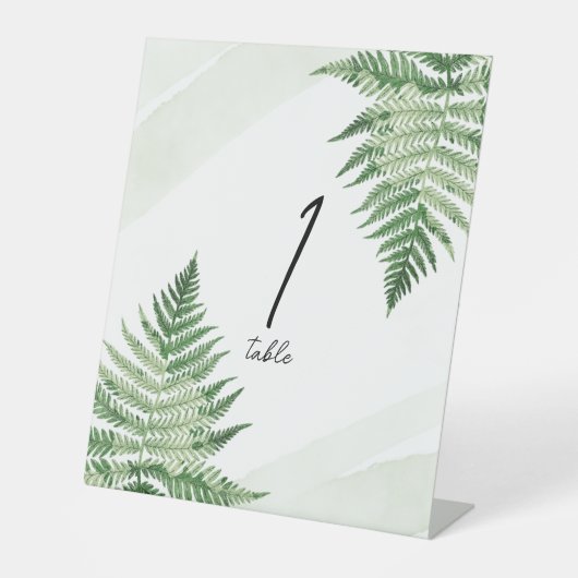 Minimalistisch groen varentafelnummer reclamebord met voetstuk (Voorkant)