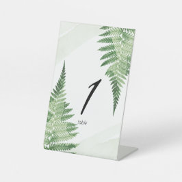 Minimalistisch groen varentafelnummer reclamebord met voetstuk