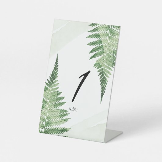 Minimalistisch groen varentafelnummer reclamebord met voetstuk (Voorkant)