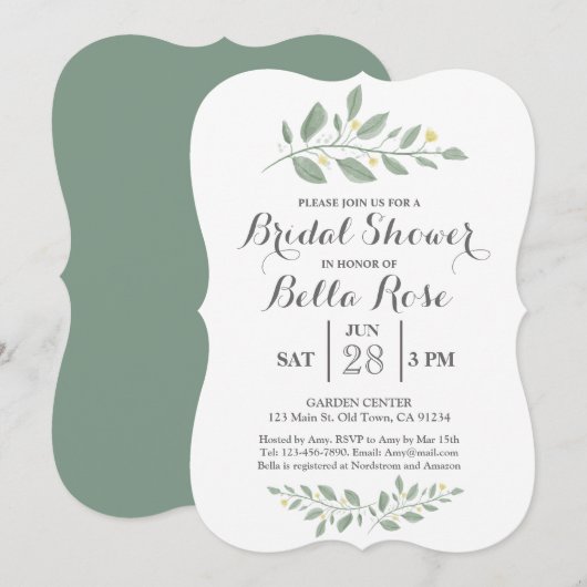 Minimalistisch groen Vrijgezellenfeest uitgenodigd Kaart (Voorkant / Achterkant)