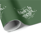 Minimalistisch groen vrolijk & helder kerstfeest cadeaupapier (Rol Hoek)