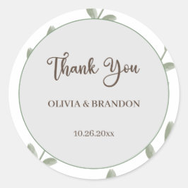 Minimalistisch groen Waterverf olievlek Ronde Sticker