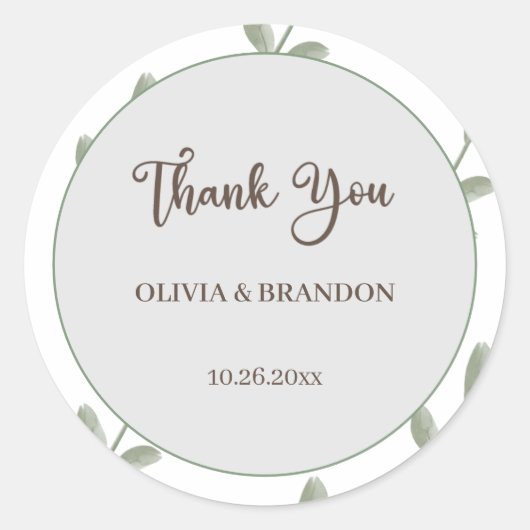 Minimalistisch groen Waterverf olievlek Ronde Sticker (Voorkant)