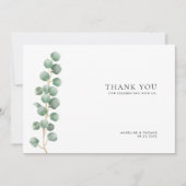 Minimalistisch groen Waterverf verlaat bruiloft Bedankkaart (Voorkant)