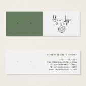Minimalistisch Groen Wit-Logo met aardeoormerk Mini Visitekaartjes (Voorkant /achterkant)