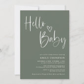 Minimalistisch groen wit neutraal Baby shower Kaart (Voorkant)