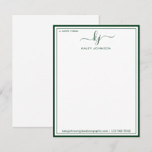 Minimalistisch groen wit van het bureau van Nota K Bedankkaart