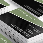 Minimalistisch groen zwart krijtstreep Professiona Visitekaartje