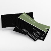 Minimalistisch groen zwart krijtstreep Professiona Visitekaartje