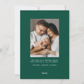 Minimalistisch groenboek 2 foto feestdagenkaart (Achterkant)