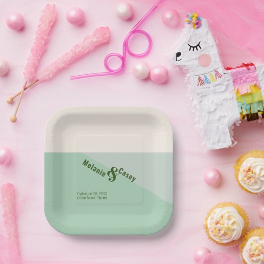 Minimalistisch groenboek van Mint Napkins Papieren Bordje (Feest)