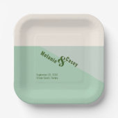 Minimalistisch groenboek van Mint Napkins Papieren Bordje (Voorkant)