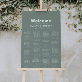 Minimalistisch Groene Alfabetische Zitkaart Poster