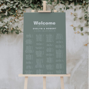 Minimalistisch Groene Alfabetische Zitkaart Poster