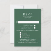 Minimalistisch. Groene bruiloft RSVP Met Maaltijd  (Voorkant)