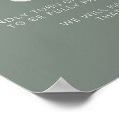 Minimalistisch groene bruiloft zonder stopcontact poster (Hoek)