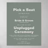 Minimalistisch groene bruiloft zonder stopcontact poster (Voorkant)