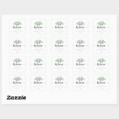 Minimalistisch Groene Eucalyptus Weddenschap Welko Vierkante Sticker (Vel)