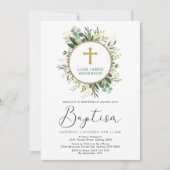 Minimalistisch Groene Goud Botanische Greenery Bap Kaart (Voorkant)