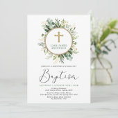 Minimalistisch Groene Goud Botanische Greenery Bap Kaart (Staand voorkant)