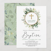 Minimalistisch Groene Goud Botanische Greenery Bap Kaart (Voorkant / Achterkant)