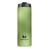 Minimalistisch-groene iriserende textuur thermosbeker (Voorkant)