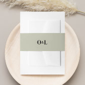 Minimalistisch Groene Sage Monogram Weddenschap Uitnodigingen Wikkel