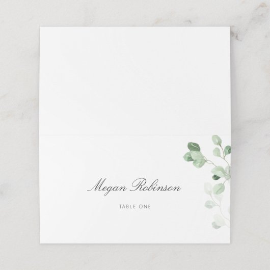 Minimalistisch groene tentaart voor weddenschappen plaatskaartje (Buitenkant ongevouwen)