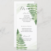 Minimalistisch Groene Varen Bruiloft Menu (Voorkant / Achterkant)